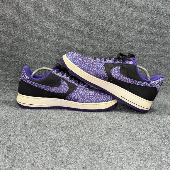 Nike Air Force 1 Low‎ Shoes Men\'s Size 13 Crackled Purple Black Athletic Retro main image 10